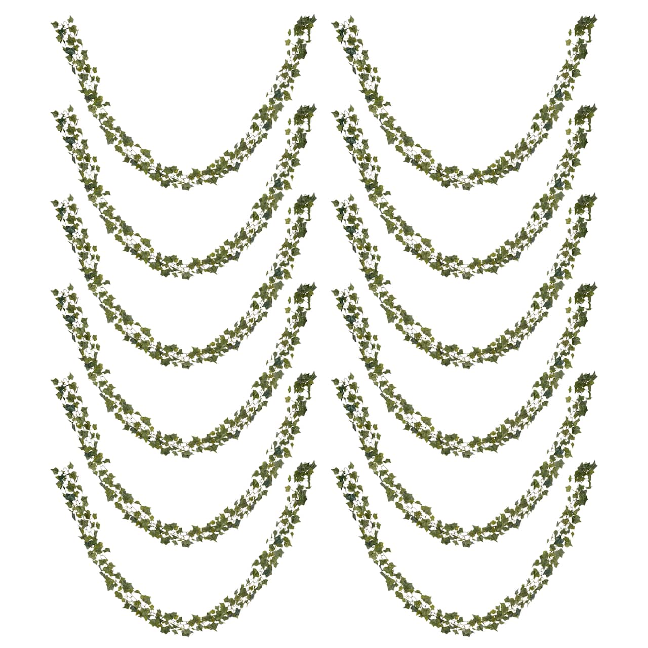 12 Pack: Assorted 6ft. Mini English Ivy Chain Garland by Ashland®